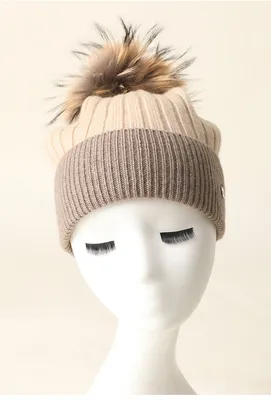 High Quality Knit Women Winter Cashmere Hats with POM — 100% Cashmere