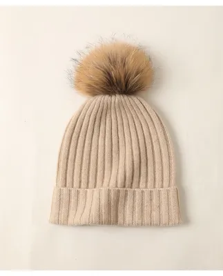 Wholesale Rib Knitted 100 Cashmere Hat for Girls — 100% Cashmere
